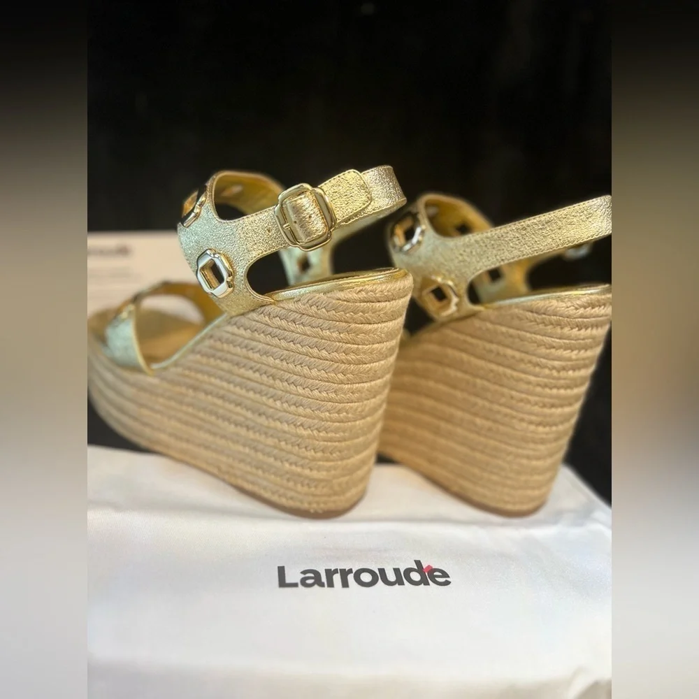 🔥 LARROUDE Made In Brazil Leather Milan Espadrilles🔥SZ 11 -NWT